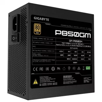 GIGABYTE P850GM barošanas bloks 850 W 20+4 pin ATX ATX Melns