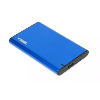 Ārējais korpuss HDD/SSD IBOX HD-05 — 2.5 collu SATA III, USB 3.2 Gen 1 (Micro-USB B), līdz 10 TB, zils