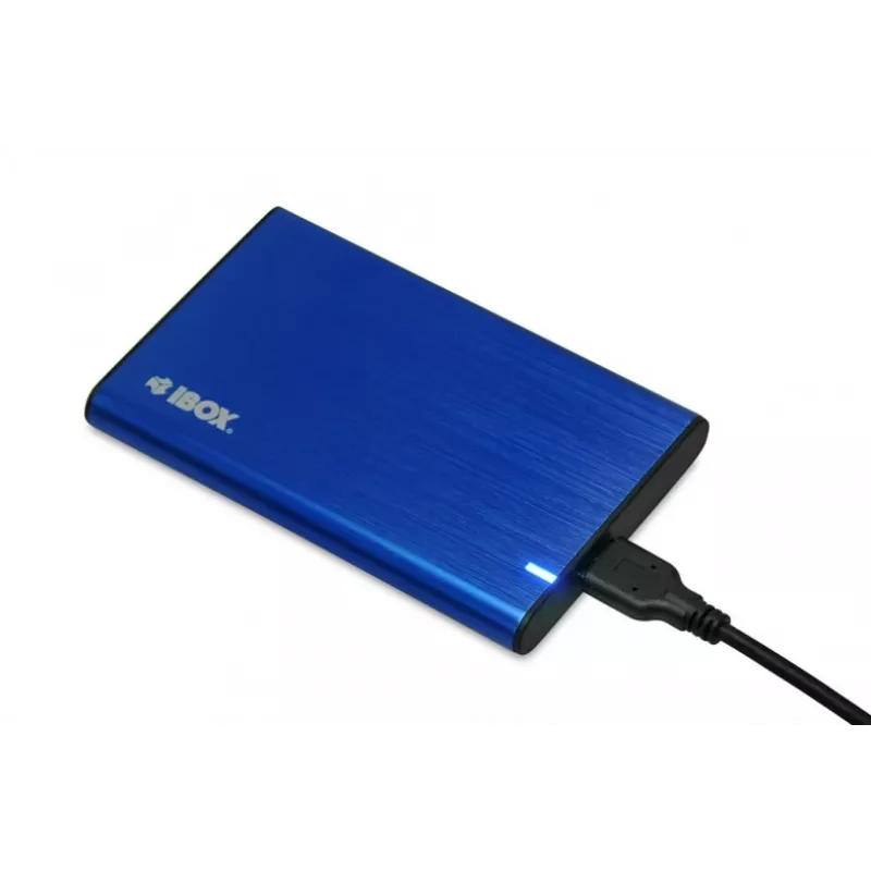 Ārējais korpuss HDD/SSD IBOX HD-05 — 2.5 collu SATA III, USB 3.2 Gen 1 (Micro-USB B), līdz 10 TB, zils
