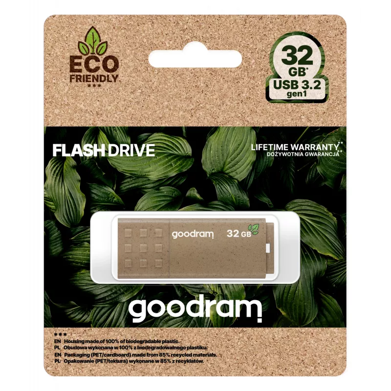 USB zibatmiņa GOODRAM UME3 32 GB USB Type-A 3.2 Gen 1, lasīšana 60 MB/s, rakstīšana 20 MB/s, bronzas vāciņš