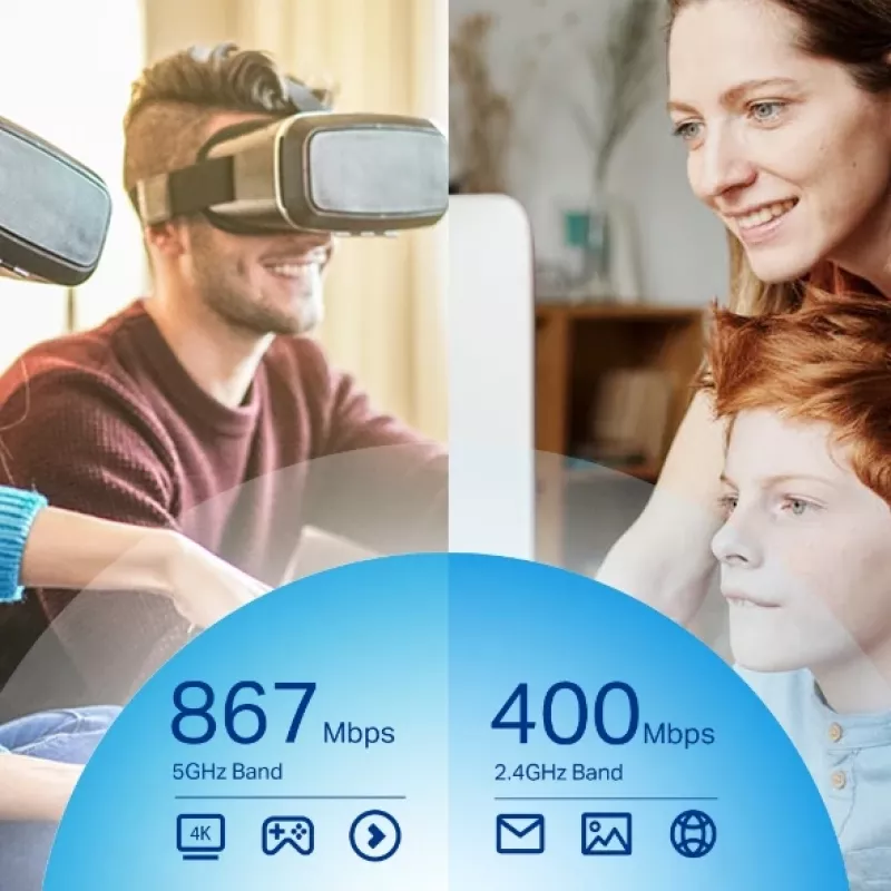 Bezvadu adapteris TP-Link Archer T4U Plus Divu joslu Wi-Fi 5