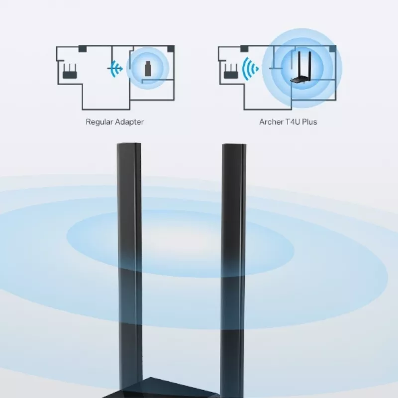 Bezvadu adapteris TP-Link Archer T4U Plus Divu joslu Wi-Fi 5