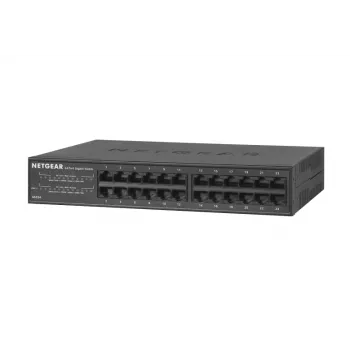 NETGEAR GS324 Neuzraudzīts Gigabit Ethernet (10/100/1000) Melns