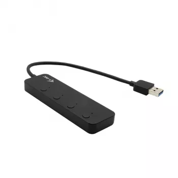 USB centrmezgls i-tec USB 3.0 Metāla HUB 4 porti ar individuāliem ieslēgšanas/izslēgšanas slēdžiem