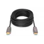 DIGITUS HDMI AOC hibrīda šķiedras savienojuma kabelis, Type A M/M, 10m, UHD 8K@60Hz, CE, melns