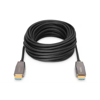 DIGITUS HDMI AOC hibrīda-optiskā savienojuma kabelis, Type A M/M, 15m, UHD 8K@60Hz, CE, melns
