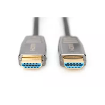 DIGITUS HDMI AOC hibrīda-optiskā savienojuma kabelis, Type A M/M, 15m, UHD 8K@60Hz, CE, melns