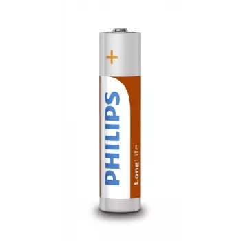 Vienreizējās lietošanas baterija Philips LongLife R03L4B/10 — Cinka-oglekļa 1.5 V, AAA, 4 iepakojums