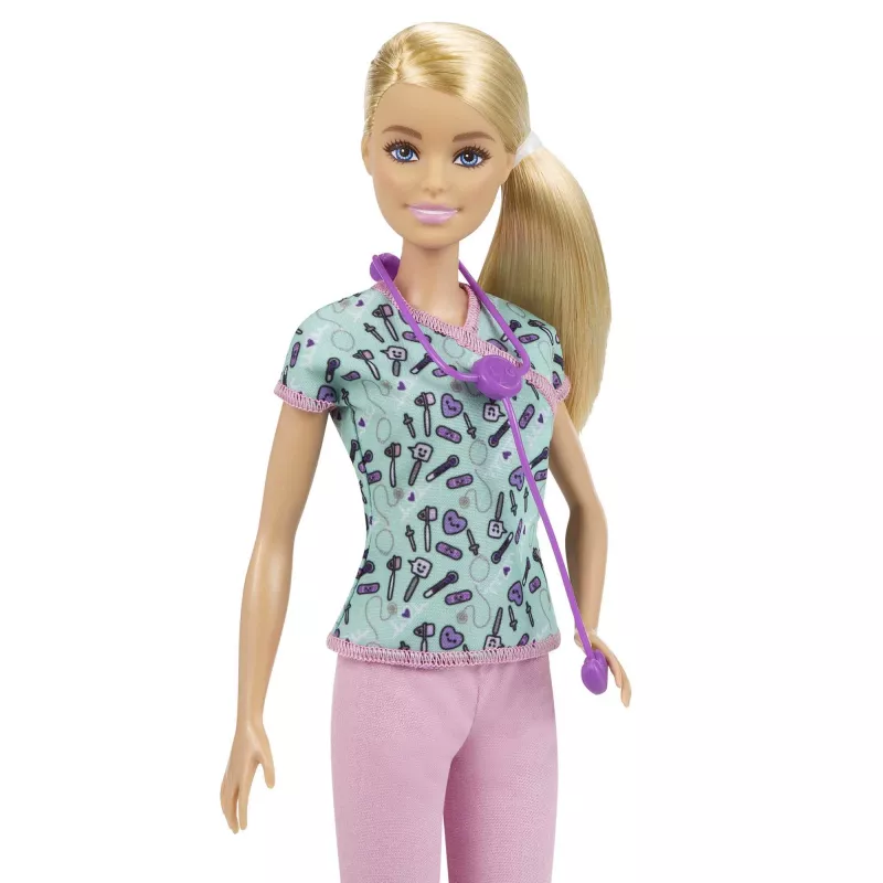 Barbie medmāsas lelle ar skrubjiem, apģērbu un aksesuāriem