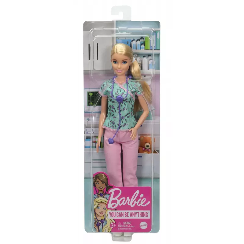 Barbie medmāsas lelle ar skrubjiem, apģērbu un aksesuāriem