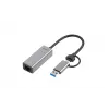 i-tec Metal USB-C/USB-A 2.5Gbps Ethernet Adapter, vadu, USB Type-A/USB Type-C, Ethernet, 2500 Mbit/s, pelēks