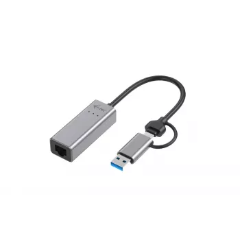 i-tec Metal USB-C/USB-A 2.5Gbps Ethernet Adapter, vadu, USB Type-A/USB Type-C, Ethernet, 2500 Mbit/s, pelēks