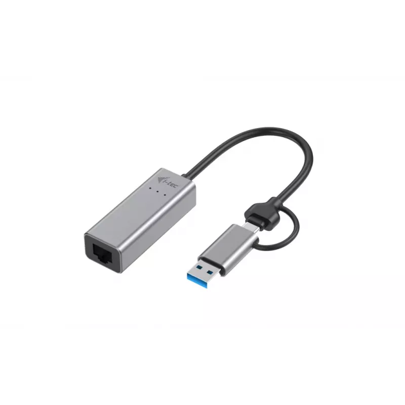i-tec Metal USB-C/USB-A 2.5Gbps Ethernet Adapter, vadu, USB Type-A/USB Type-C, Ethernet, 2500 Mbit/s, pelēks