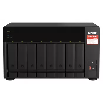 QNAP TS-873A NAS Tornis Ryzen Embedded V1500B 8 GB DDR4 0 TB QNAP Turbo System Melns