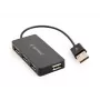 USB centrmezgls Gembird UHB-U2P4-04 — 4 portu USB 2.0, plug-and-play, melns, 480 Mbit/s