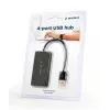 USB centrmezgls Gembird UHB-U2P4-04 — 4 portu USB 2.0, plug-and-play, melns, 480 Mbit/s