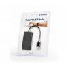 USB centrmezgls Gembird UHB-U2P4-04 — 4 portu USB 2.0, plug-and-play, melns, 480 Mbit/s