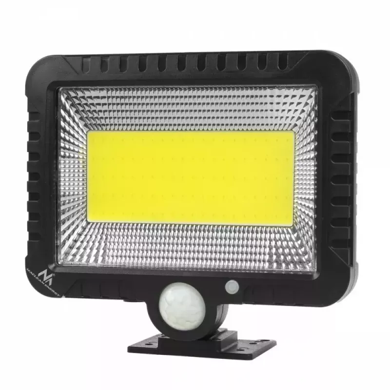 Āra saules LED prožektors MACLEAN MCE438, 5W, 400 lm, IP44, Li-Ion 5.2V, sienas montāža, balta gaisma, melns