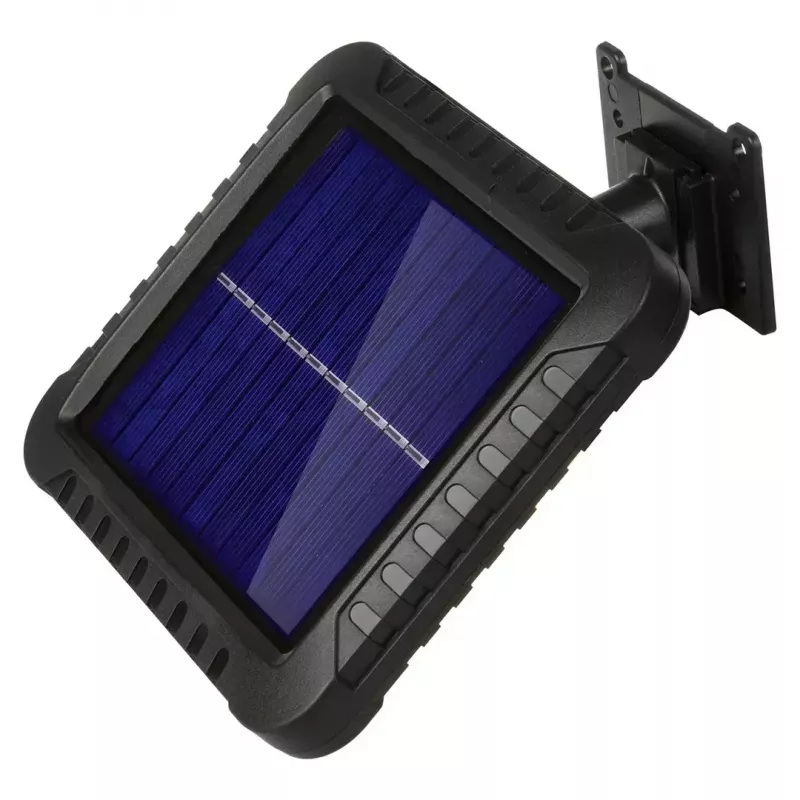 Āra saules LED prožektors MACLEAN MCE438, 5W, 400 lm, IP44, Li-Ion 5.2V, sienas montāža, balta gaisma, melns