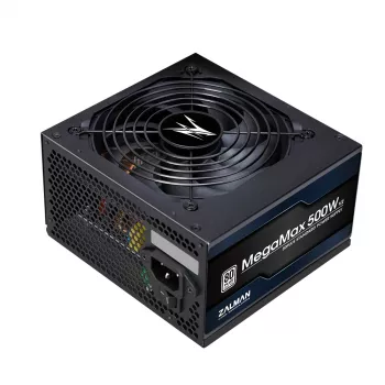 Zalman ZM500-TXII V2 MegaMax 500 W barošanas bloks, 80PLUS 230V EU STANDARD, 20+4 pin ATX, melns