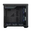 PC korpuss Fractal Design Torrent Tower Black — ATX/EATX/ITX, 2x180mm priekšējie ventilatori, 2x3.5 collu un 4x2.5 collu vietas, rūdīts stikls