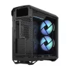 PC korpuss Fractal Design Torrent Tower Black — ATX/EATX/ITX, 2x180mm priekšējie ventilatori, 2x3.5 collu un 4x2.5 collu vietas, rūdīts stikls