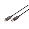 DIGITUS DisplayPort AOC hibrīda-šķiedras savienojuma kabelis M/M UHD 8K@60Hz, CE, melns 15m