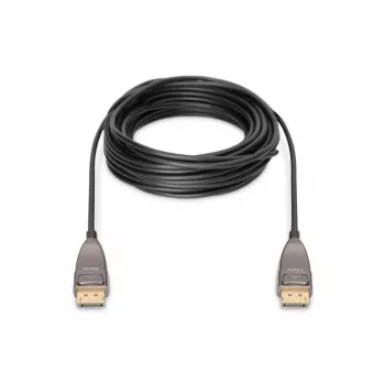 DIGITUS DisplayPort AOC hibrīda-šķiedras savienojuma kabelis M/M UHD 8K@60Hz, CE, melns 15m