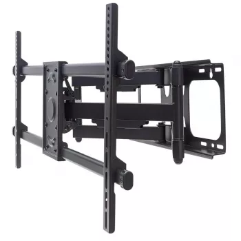 Manhattan pilnās kustības sienas stiprinājums TV un monitoriem, 37–75 collu ekrāniem, VESA 200x200–800x400 mm, līdz 75 kg, melns