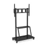 Pārnēsājams plakanā paneļa grīdas statīvs TECHLY Signage Display Mount ICA-TR30 — 55–100 collu ekrāniem, VESA 1200x600, max slodze 150 kg, riteņi, melns