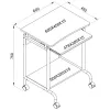 Datorgalds TECHLY Compact ICA-TB S005 — kompakts datorgalds, MDF virsma, tastatūras plaukts, riteņi, 600×450×750 mm, dižskābardis