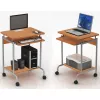 Datorgalds TECHLY Compact ICA-TB S005 — kompakts datorgalds, MDF virsma, tastatūras plaukts, riteņi, 600×450×750 mm, dižskābardis