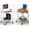 Datorgalds TECHLY Compact ICA-TB S005 — kompakts datorgalds, MDF virsma, tastatūras plaukts, riteņi, 600×450×750 mm, dižskābardis