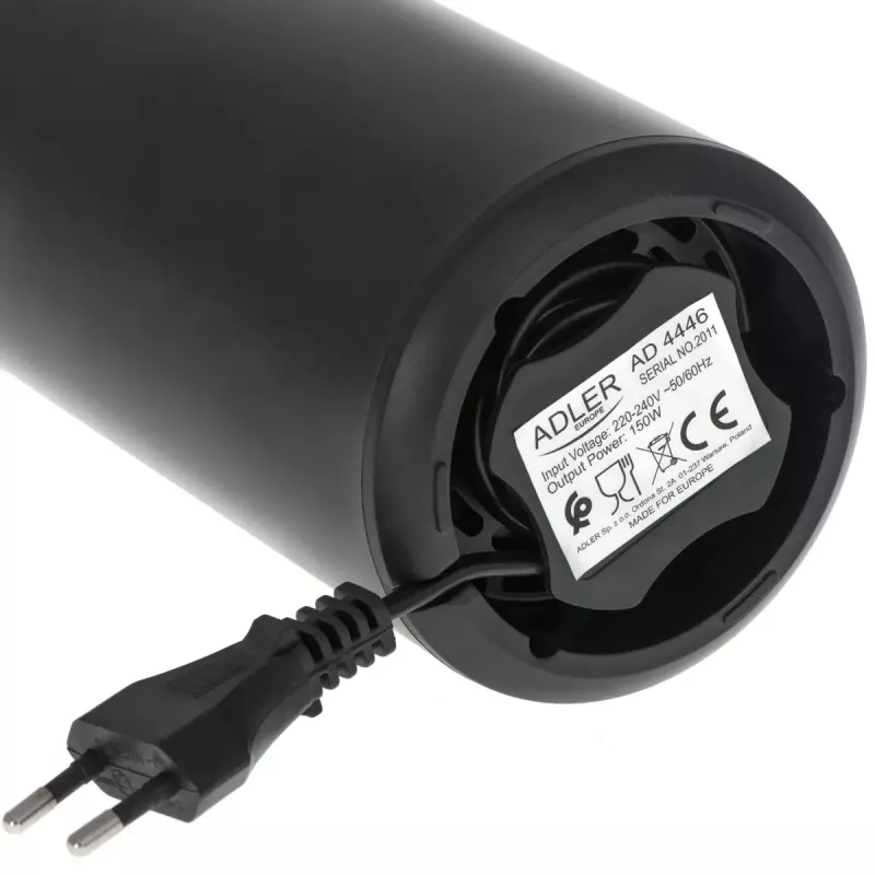 Kafijas dzirnaviņas Adler AD4446BS — 150 W, nerūsējošā tērauda dzirnaviņas, 75 g pupiņu tvertne, melna