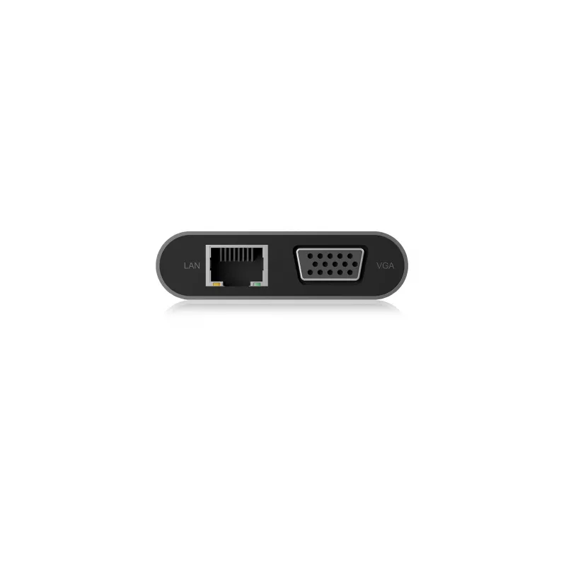 ICY BOX IB-DK4040-CPD Vadu USB 3.2 Gen 1 (3.1 Gen 1) Type-C dokstacija, antracīta/melna