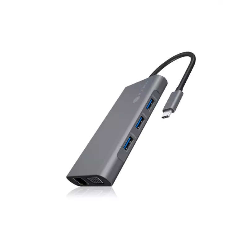 ICY BOX IB-DK4040-CPD Vadu USB 3.2 Gen 1 (3.1 Gen 1) Type-C dokstacija, antracīta/melna