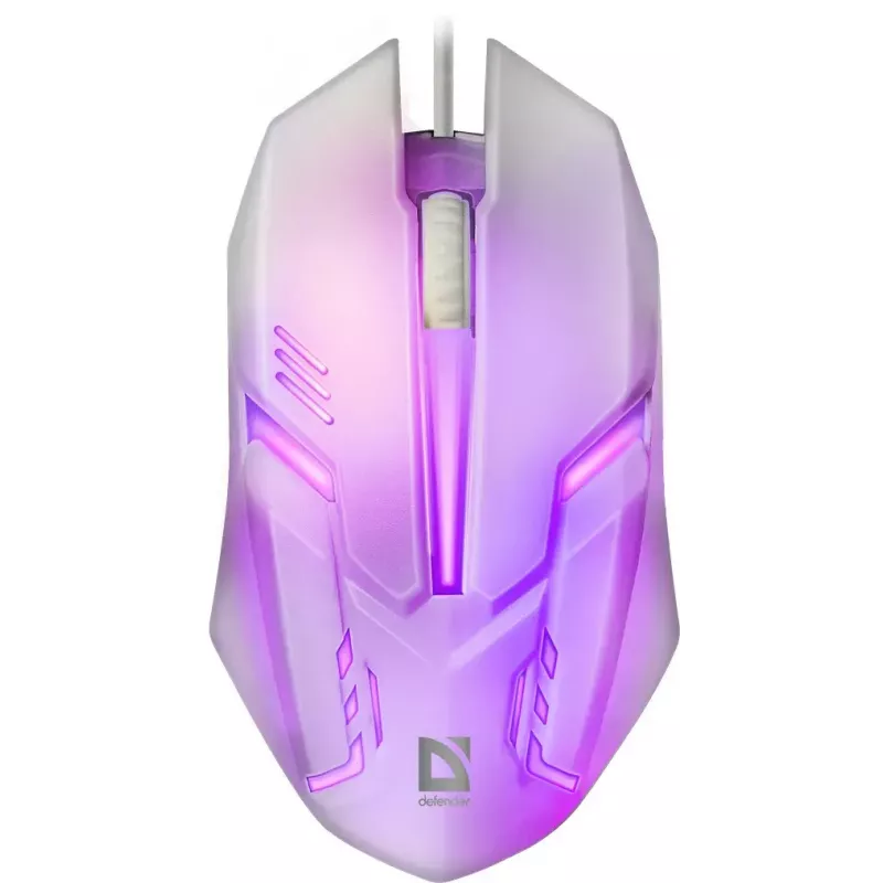 Defender Cyber MB-560L spēļu pele ar vadu, balta, 7 krāsu pamatgaismojums