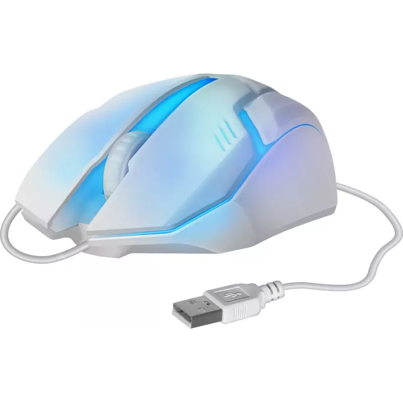 Defender Cyber MB-560L spēļu pele ar vadu, balta, 7 krāsu pamatgaismojums