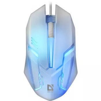 Vadu spēļu pele DEFENDER Cyber MB-560L — optiskā 1200 DPI, abpusēja, USB Type-A, balta, 1.5 m kabelis