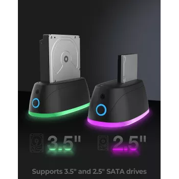 ICY BOX IB-1124L-C3 USB 3.2 Gen 1 (3.1 Gen 1) Type-B Melns