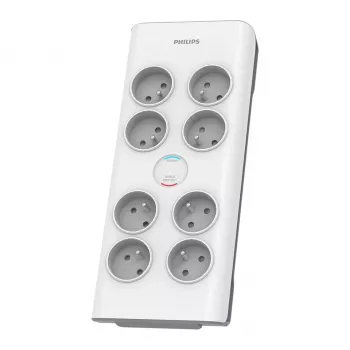 Philips SPN7080WA/60 pārsprieguma aizsargs balts 8 AC kontaktligzdas 2 m