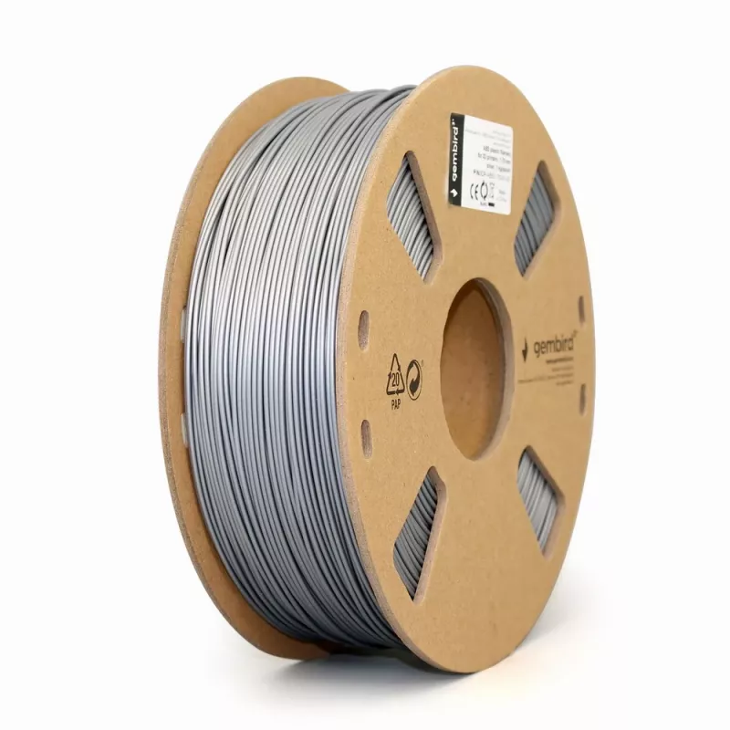 GEMBIRD ABS pavediens - Sudrabs - 1.75mm - 1kg