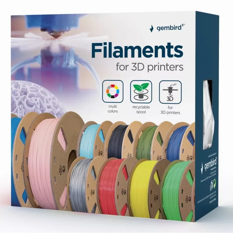 GEMBIRD PLA-PLUS filament, balts, 1.75 mm, 1 kg