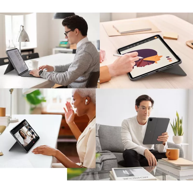 LOGITECH Combo Touch - iPad Pro 12.9 collu (5. paaudze) - Angļu QWERTY tastatūra