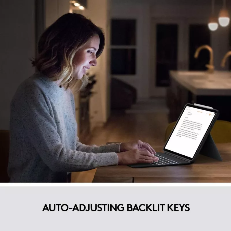 LOGITECH Combo Touch - iPad Pro 12.9 collu (5. paaudze) - Angļu QWERTY tastatūra