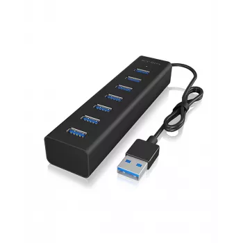 ICY BOX IB-HUB1700-U3 USB 3.2 Gen 1 (3.1 Gen 1) Type-A 5000 Mbit/s Melns