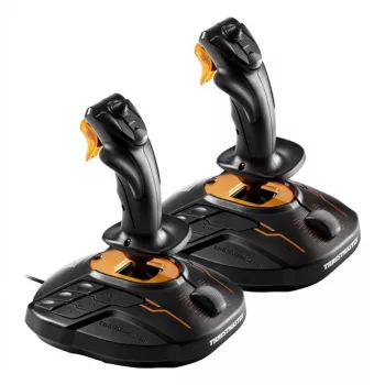 Thrustmaster T.16000M FCS SPACE SIM DUO Melns, Oranžs USB Sviras Vadības ierīce Analogs / Digitāls PC