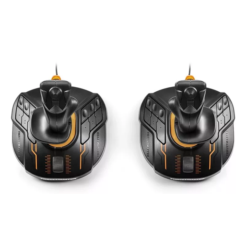 Thrustmaster T.16000M FCS SPACE SIM DUO Melns, Oranžs USB Sviras Vadības ierīce Analogs / Digitāls PC