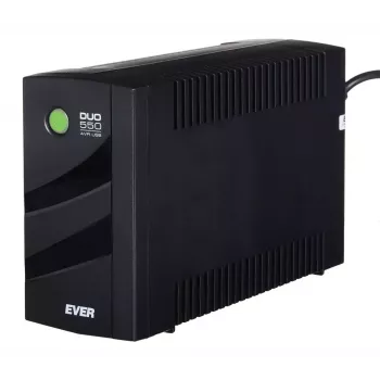 Nepārtrauktās barošanas avots EVER DUO 550 PL AVR USB 550VA, 0.55 kVA / 330 W, Line-Interactive, 3×C13 kontaktligzdas, 12V 5Ah akumulators
