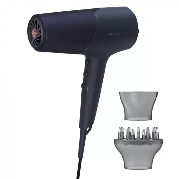 Fēns Philips 5000 sērija BHD510/00, 2300 W, 6 siltuma/6 ātruma, jonu, aukstā pūšana, koncentrators un difuzors, tumši zils, 1.8 m vads
